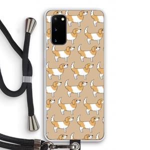 CaseCompany Doggy: Samsung Galaxy S20 Transparant Hoesje met koord