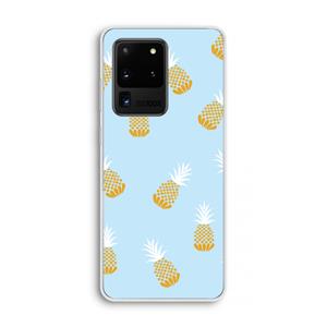 CaseCompany Ananasjes: Samsung Galaxy S20 Ultra Transparant Hoesje