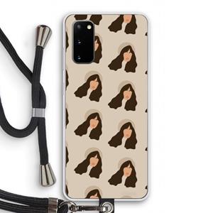 CaseCompany Bonjour mon amour: Samsung Galaxy S20 Transparant Hoesje met koord