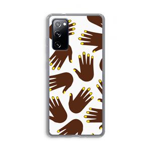 CaseCompany Hands dark: Samsung Galaxy S20 FE / S20 FE 5G Transparant Hoesje