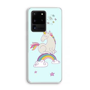 CaseCompany Regenboog eenhoorn: Samsung Galaxy S20 Ultra Transparant Hoesje