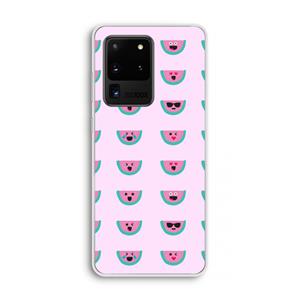 CaseCompany Smiley watermeloenprint: Samsung Galaxy S20 Ultra Transparant Hoesje