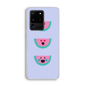 CaseCompany Smiley watermeloen: Samsung Galaxy S20 Ultra Transparant Hoesje