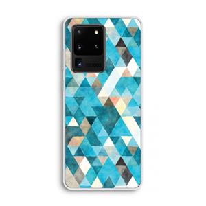 CaseCompany Gekleurde driehoekjes blauw: Samsung Galaxy S20 Ultra Transparant Hoesje