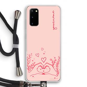 CaseCompany Love is in the air: Samsung Galaxy S20 Transparant Hoesje met koord