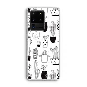 CaseCompany Cactusmotief: Samsung Galaxy S20 Ultra Transparant Hoesje
