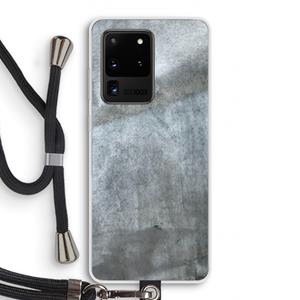 CaseCompany Grey Stone: Samsung Galaxy S20 Ultra Transparant Hoesje met koord