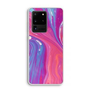 CaseCompany Paarse stroom: Samsung Galaxy S20 Ultra Transparant Hoesje