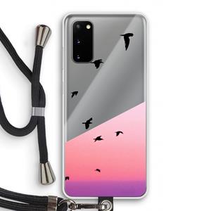 CaseCompany Fly away: Samsung Galaxy S20 Transparant Hoesje met koord