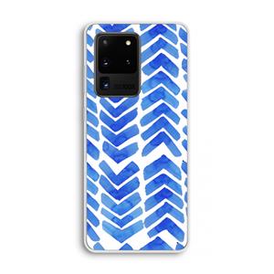 CaseCompany Blauwe pijlen: Samsung Galaxy S20 Ultra Transparant Hoesje