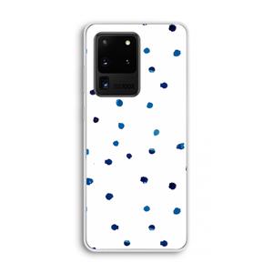 CaseCompany Blauwe stippen: Samsung Galaxy S20 Ultra Transparant Hoesje