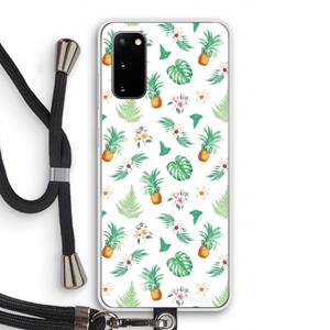 CaseCompany Ananas bladeren: Samsung Galaxy S20 Transparant Hoesje met koord