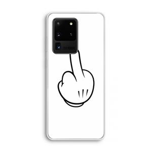 CaseCompany Middle finger white: Samsung Galaxy S20 Ultra Transparant Hoesje