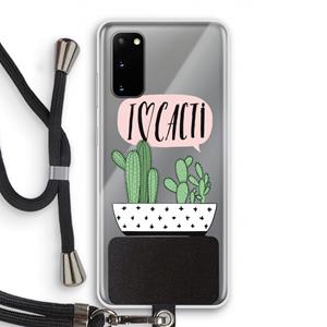 CaseCompany I love cacti: Samsung Galaxy S20 Transparant Hoesje met koord