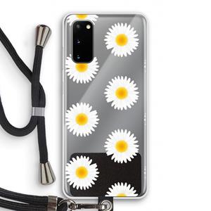 CaseCompany Margrietjes: Samsung Galaxy S20 Transparant Hoesje met koord