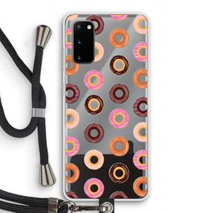 CaseCompany Donuts: Samsung Galaxy S20 Transparant Hoesje met koord