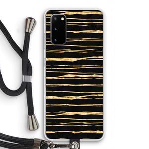 CaseCompany Gouden strepen: Samsung Galaxy S20 Transparant Hoesje met koord