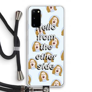 CaseCompany Hello: Samsung Galaxy S20 Transparant Hoesje met koord