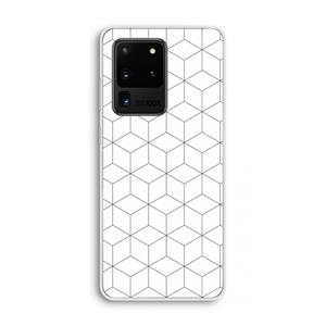 CaseCompany Zwart-witte kubussen: Samsung Galaxy S20 Ultra Transparant Hoesje