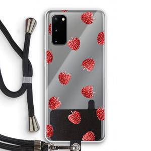 CaseCompany Framboosjes: Samsung Galaxy S20 Transparant Hoesje met koord