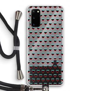 CaseCompany Hartjes: Samsung Galaxy S20 Transparant Hoesje met koord