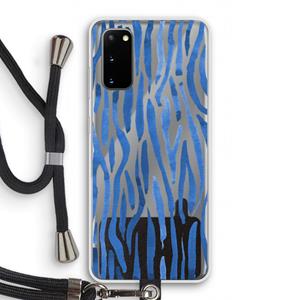 CaseCompany Blauwe nerven: Samsung Galaxy S20 Transparant Hoesje met koord