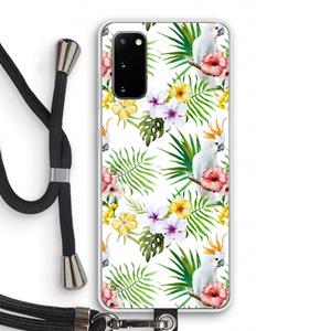 CaseCompany Gele kuif: Samsung Galaxy S20 Transparant Hoesje met koord
