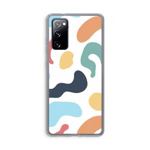 CaseCompany Memphis Shapes Blue: Samsung Galaxy S20 FE / S20 FE 5G Transparant Hoesje