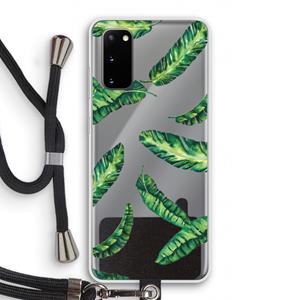 CaseCompany Lange bladeren: Samsung Galaxy S20 Transparant Hoesje met koord