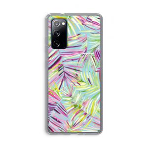 CaseCompany Tropical Palms Blue: Samsung Galaxy S20 FE / S20 FE 5G Transparant Hoesje