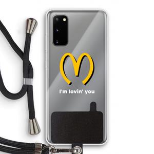 CaseCompany I'm lovin' you: Samsung Galaxy S20 Transparant Hoesje met koord