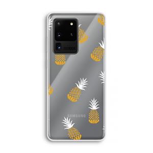 CaseCompany Ananasjes: Samsung Galaxy S20 Ultra Transparant Hoesje