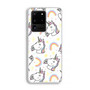 CaseCompany Rainbow Unicorn: Samsung Galaxy S20 Ultra Transparant Hoesje