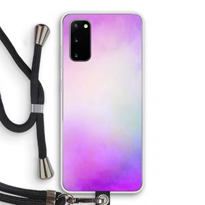 CaseCompany Clouds pastel: Samsung Galaxy S20 Transparant Hoesje met koord