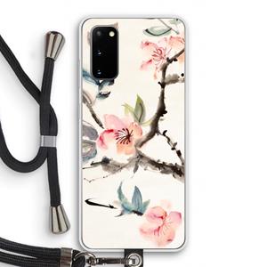 CaseCompany Japanse bloemen: Samsung Galaxy S20 Transparant Hoesje met koord