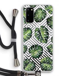 CaseCompany Geometrische jungle: Samsung Galaxy S20 Transparant Hoesje met koord