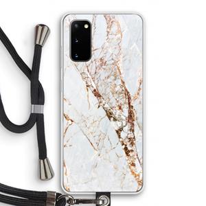 CaseCompany Goud marmer: Samsung Galaxy S20 Transparant Hoesje met koord
