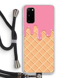 CaseCompany Ice cream: Samsung Galaxy S20 Transparant Hoesje met koord