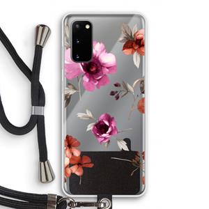 CaseCompany Geschilderde bloemen: Samsung Galaxy S20 Transparant Hoesje met koord