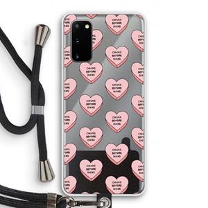CaseCompany Chicks before dicks: Samsung Galaxy S20 Transparant Hoesje met koord