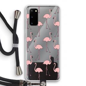 CaseCompany Anything Flamingoes: Samsung Galaxy S20 Transparant Hoesje met koord