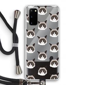 CaseCompany It's a Purrr Case: Samsung Galaxy S20 Transparant Hoesje met koord
