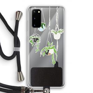 CaseCompany Hang In There: Samsung Galaxy S20 Transparant Hoesje met koord