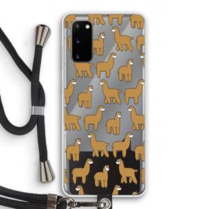 CaseCompany Alpacas: Samsung Galaxy S20 Transparant Hoesje met koord
