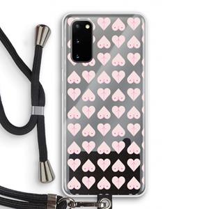 CaseCompany Ass 'n Titties: Samsung Galaxy S20 Transparant Hoesje met koord