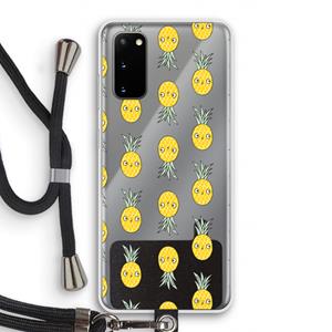 CaseCompany Ananas: Samsung Galaxy S20 Transparant Hoesje met koord