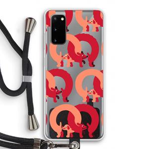 CaseCompany Dogs: Samsung Galaxy S20 Transparant Hoesje met koord