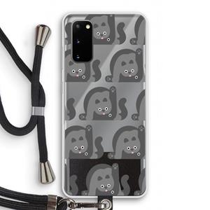 CaseCompany Cats: Samsung Galaxy S20 Transparant Hoesje met koord