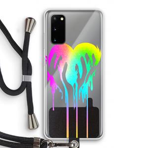 CaseCompany Hold My Heart: Samsung Galaxy S20 Transparant Hoesje met koord