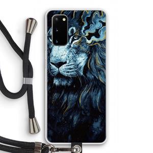 CaseCompany Darkness Lion: Samsung Galaxy S20 Transparant Hoesje met koord